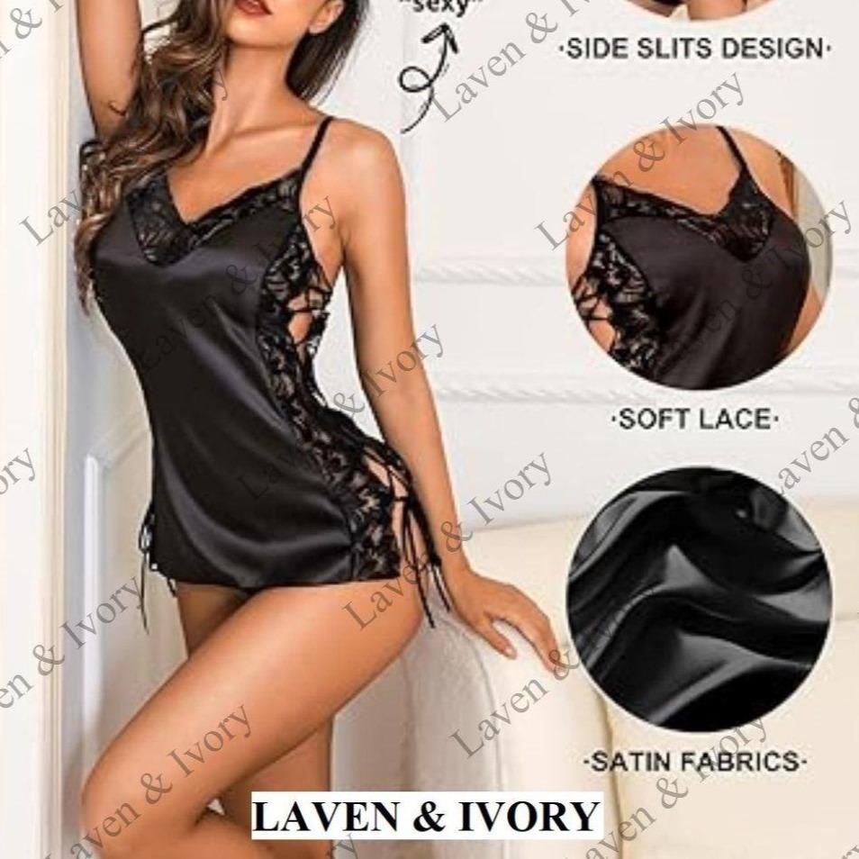 Laven & Ivory Lace Babydoll Nightwear for Women