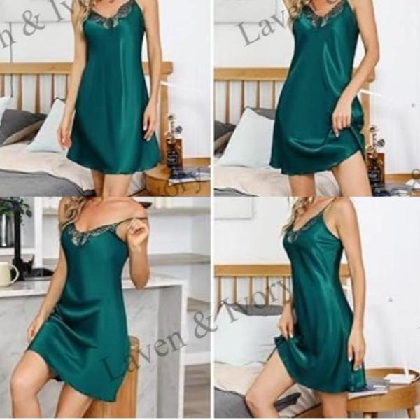Laven & Ivory Satin Chemise Nightdress for Women