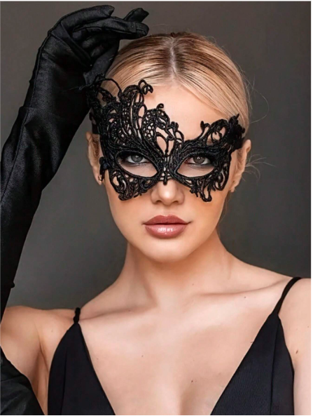 Sexy Lace Hollow-Out Half Face Mask for Women - Elegant Masquerade Mask for Halloween, Costume Balls, & Themed Parties