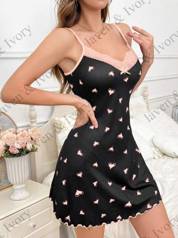 Laven & Ivory Lace Babydoll Nightwear for Women