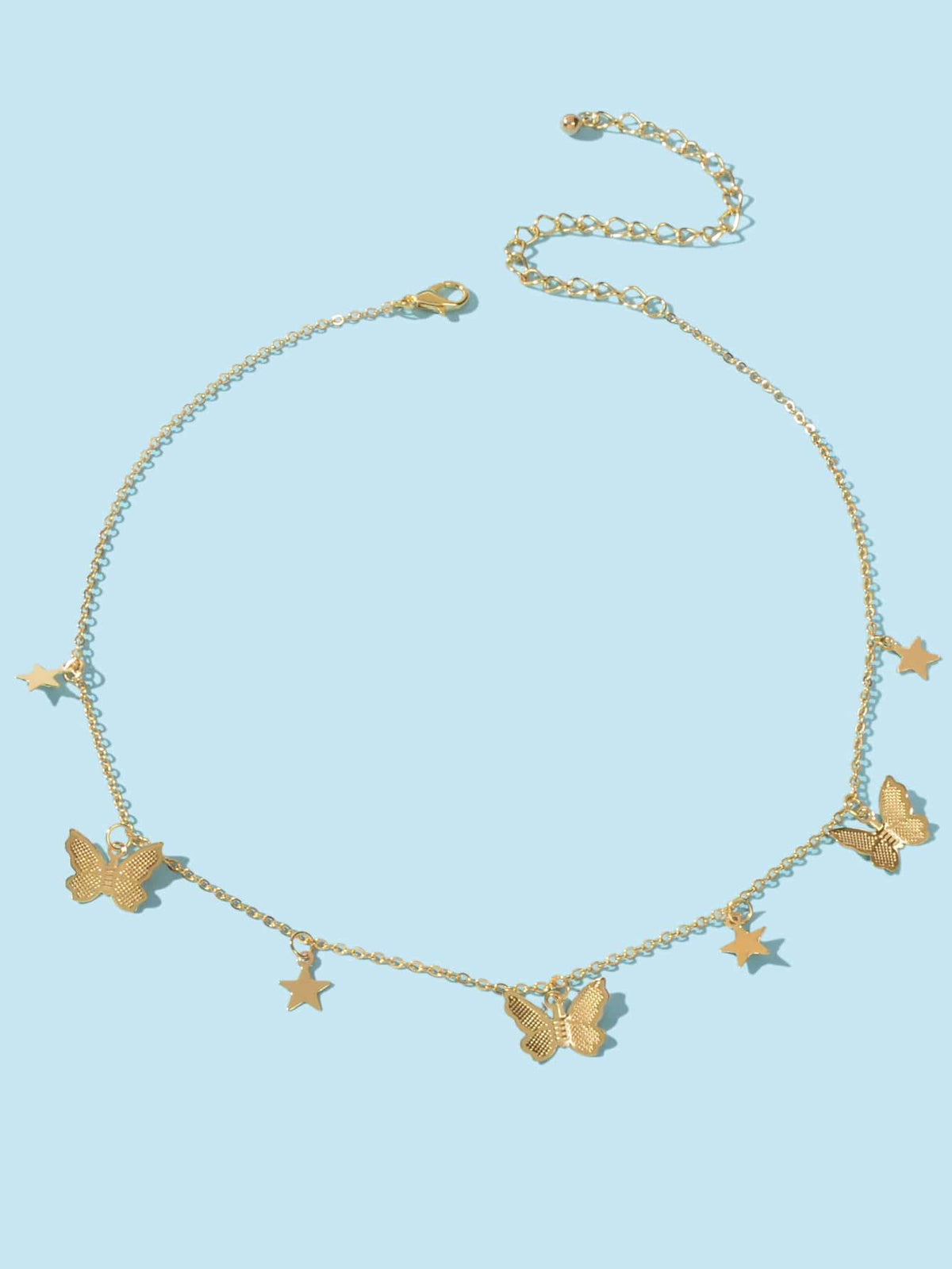 Laven & Ivor Gold-Tone Butterfly & Star Charm Necklace