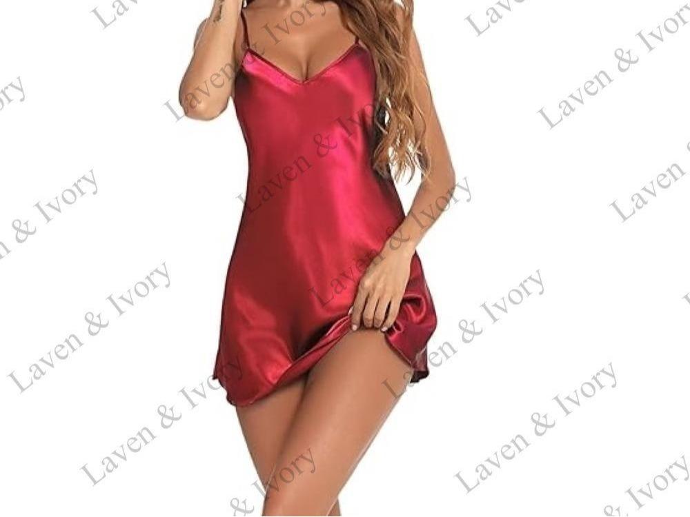 Laven & Ivory Satin Chemise Nightdress for Women