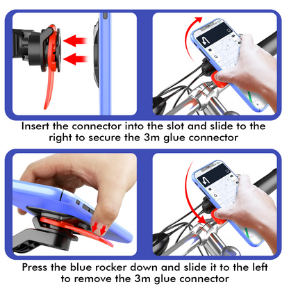 Quad Lock Bike Phone Mount with Shock Absorber - Twist-Lock Cycling Phone Cradle for Mountain Bikes