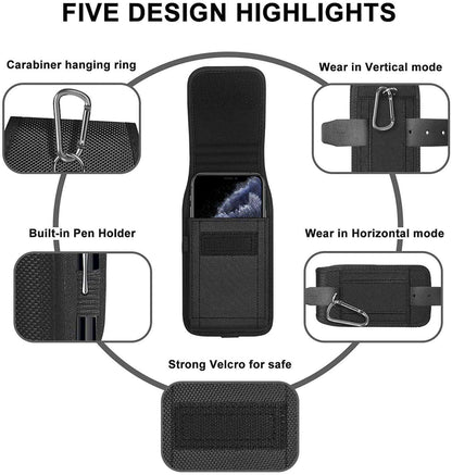 Universal Nylon Mobile Holster Belt Shockproof Phone Pouch for Apple iphone