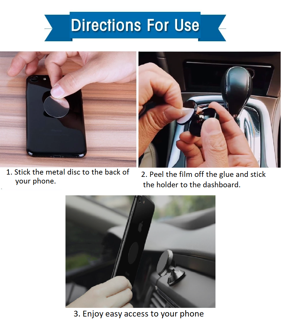 how to use metal disc for magnetic phone mount