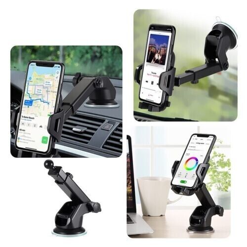 Universal Car Phone Holder 360 Rotation Windscreen Dashboard Suction Mount